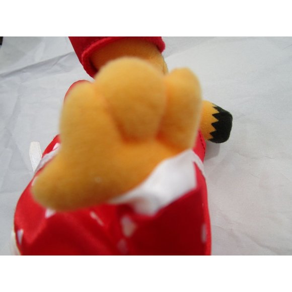 Garfield Small Plush Valentine Red Satin Heart Print Robe Matching Slippers 7in - Picture 16 of 16